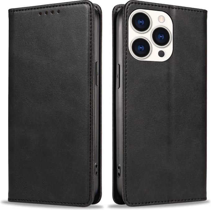 RAMBUX® - iPhone 15 Plus hoesje zwart – siliconen case met pasjeshouder
