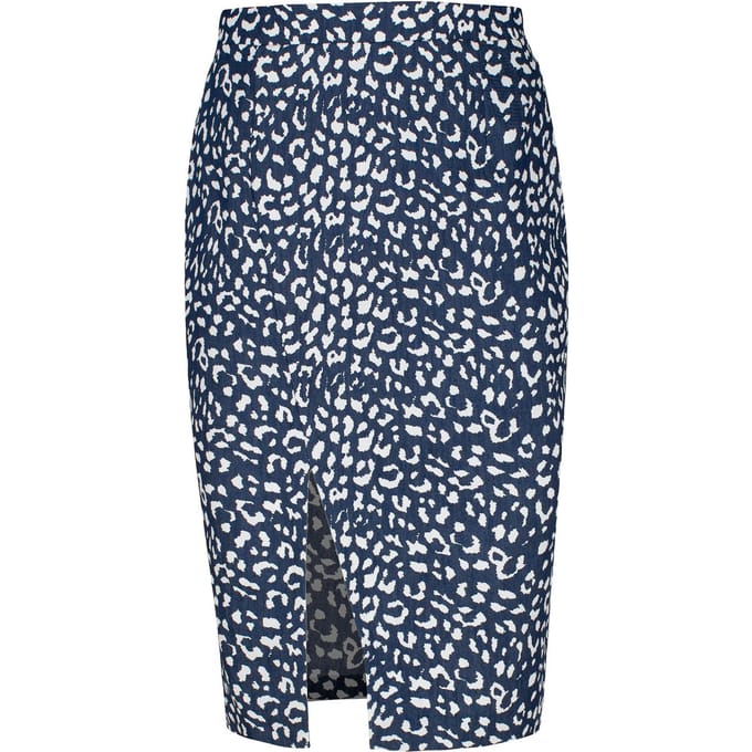 Gabardine kokerrok met print
