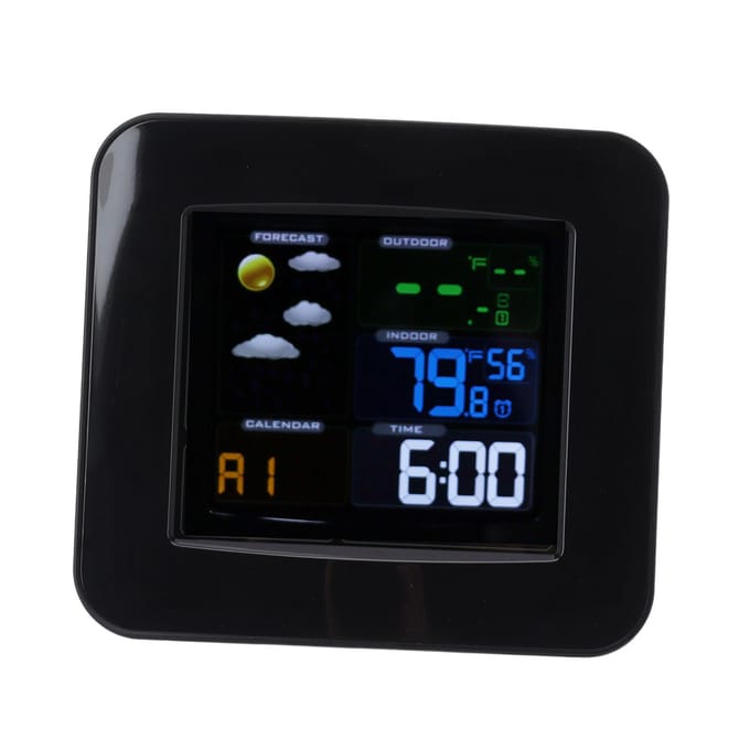 Draadloze Thermometer Hygrometer Kleurenscherm Multifunctionele Draadloze Hygrometer voor Thuis black