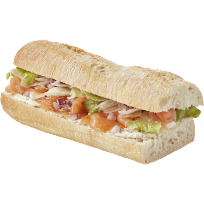 Witte baguette gerookte zalm