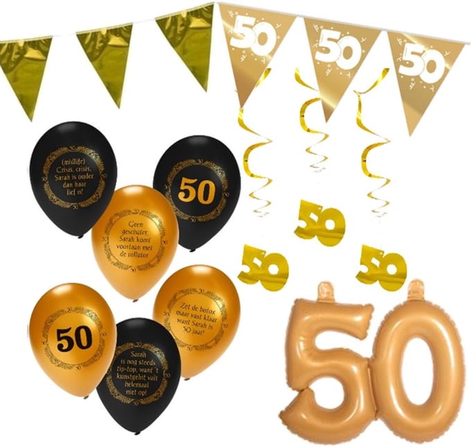 Feest pakket Sarah Goud 5 delig.