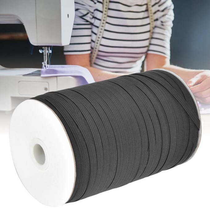 200 Yards Rol Elastisch Band Hoge Elasticiteit Multifunctioneel voor Beschermende Kleding 6mm Breedte Zwart gray
