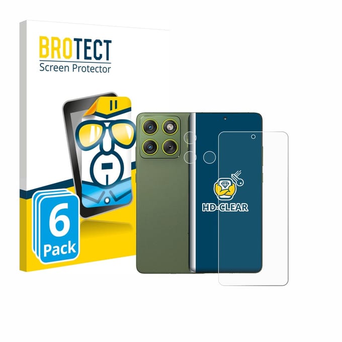 BROTECT - Screenprotector voor Motorola Edge 70 (Voor+Camera) - Folie Beschermfolie transparant 6 Stuks
