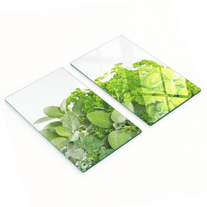 Multifunctionele decoratieve glazen borden met kruidenprint 2x30x52 cm