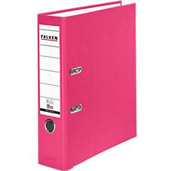 Falken PP color ordner, A4, rugbreedte 80 mm, 20 stuks, roze