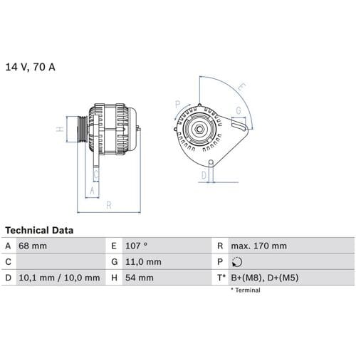Driefasige generator BOSCH 0 986 080 560