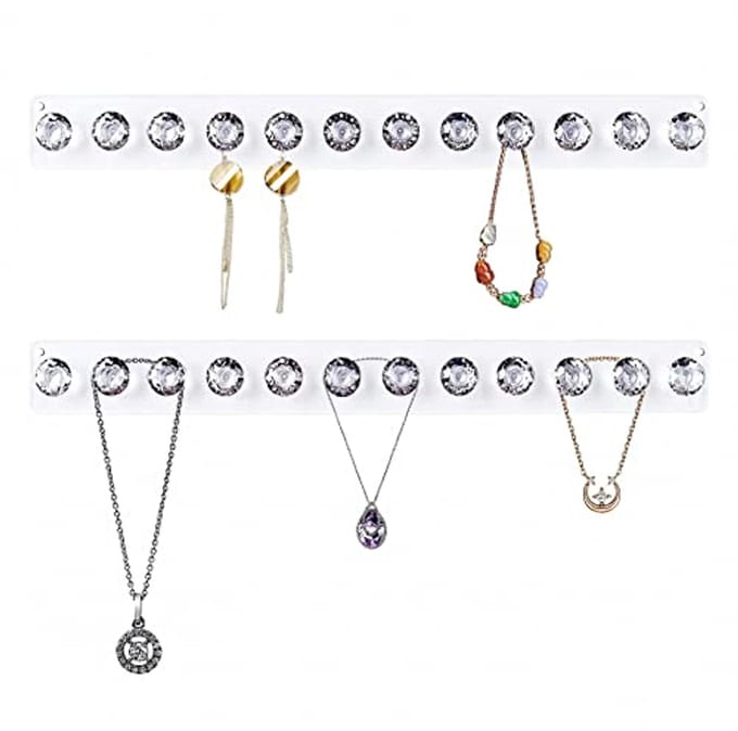 Set van 2 Wandmontage Sieradenhouders met Diamantvormige Haken