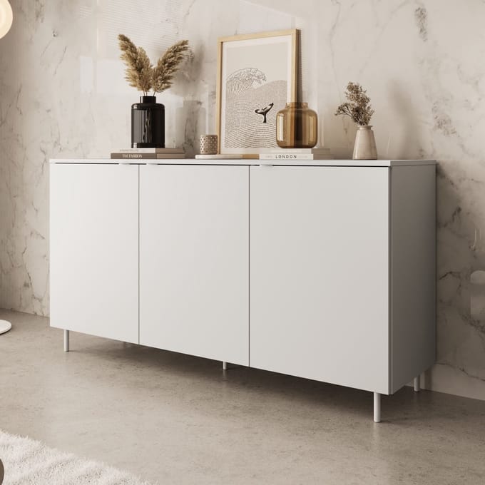 Meubella - Dressoir Malvare - Wit - 150 cm