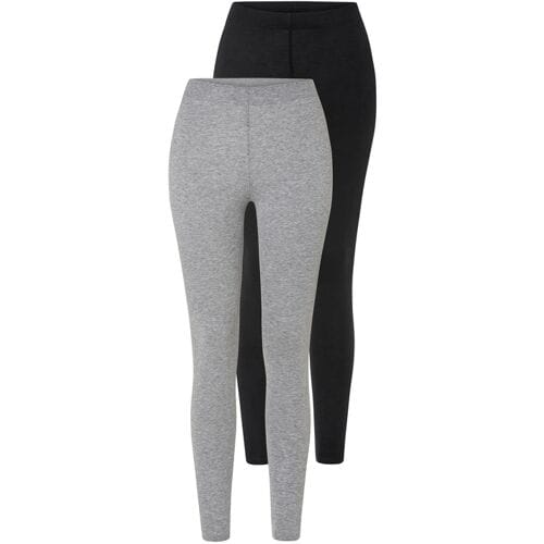 ESMARA 2 dames leggings (Zwart/grijs, S (36/38))