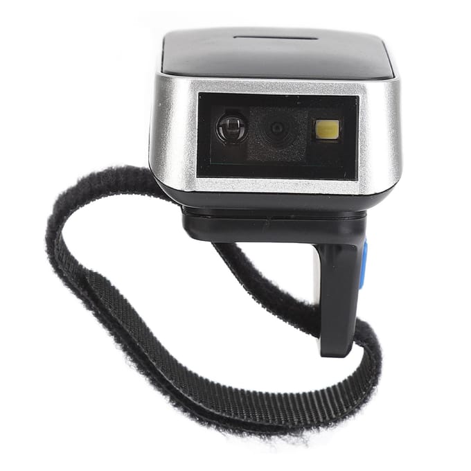 Ring Barcodescanner 1D 2D QR Draadloos Draaibaar Direct Upload Opslag Draagbare Barcodelezer voor gray