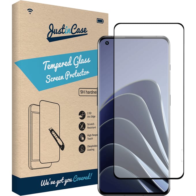 Just in Case OnePlus 10 Pro Gehard Glas Screenprotector Black