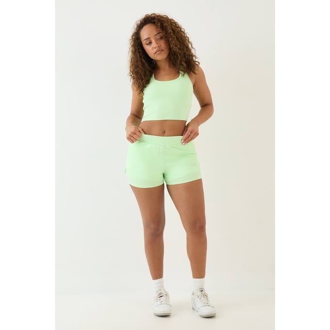 Dames Dsgn Studio Hoge Taille 2-in-1 Hardloopshort | Lime | Maat: Large