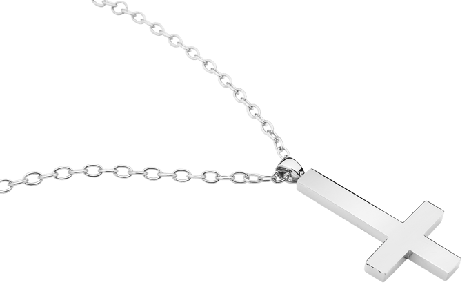 etnox Big Plain Cross Unisex Halsketting - Neutraal - Standard