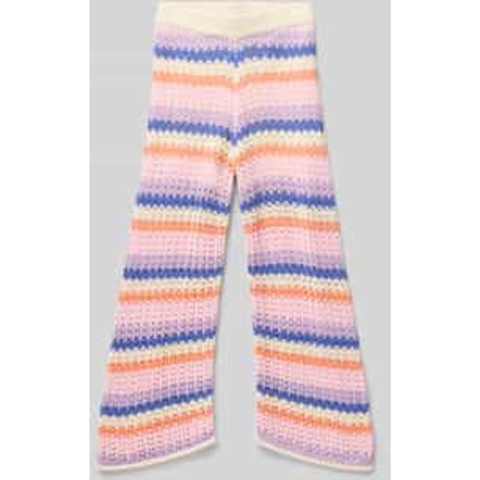 regular fit gebreide broek van katoenmix