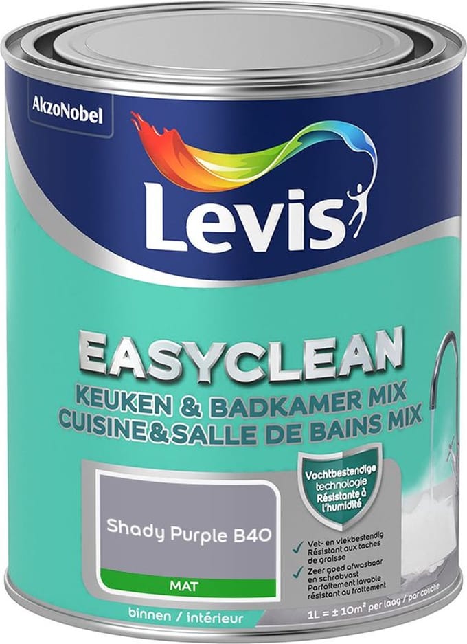 Levis - Easyclean Keuken & Badkamer Mix - Shady Purple B40 - Mengverf - 1 L