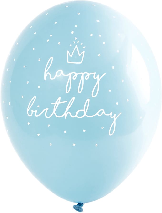 Partydeco - Ballonnen Happy Birthday Blue (6 stuks)