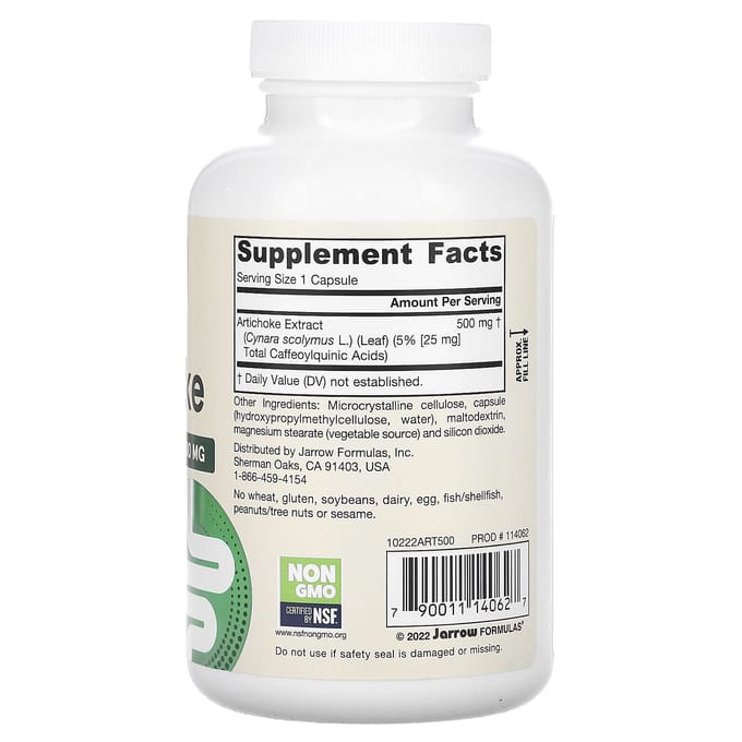 Artichoke 500 mg (180 Capsules) - Jarrow Formulas