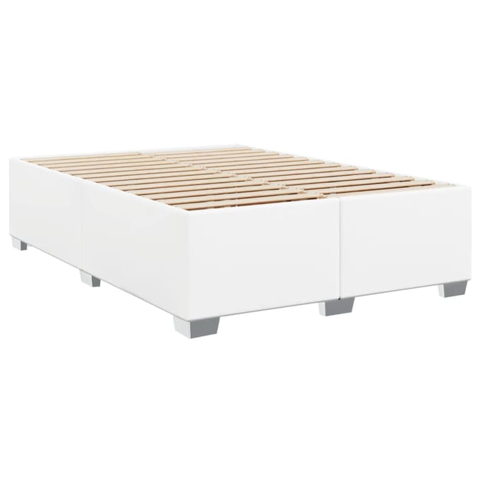 vidaXL - Bedframe - kunstleer - wit - 140x190 - cm