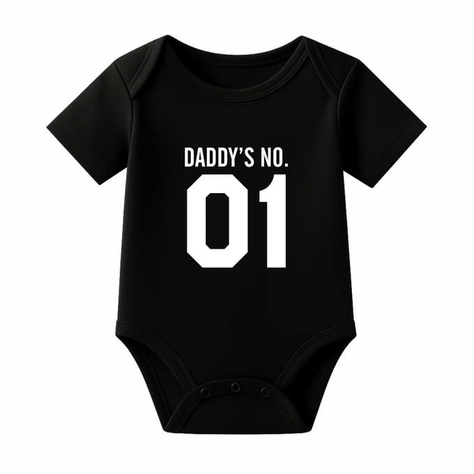 Romper Daddy's no. 1 - zwart - korte mouw