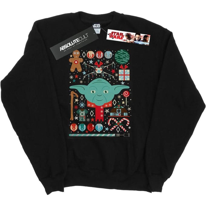 Star Wars Heren Yoda Kerst Sweatshirt (Zwart)