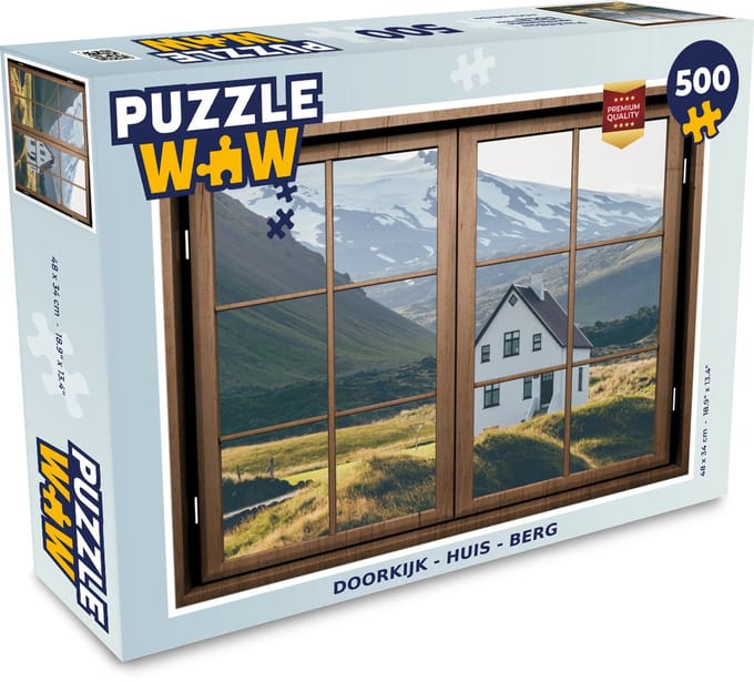 Puzzel Doorkijk - Huis - Berg - Legpuzzel - Puzzel 500 stukjes