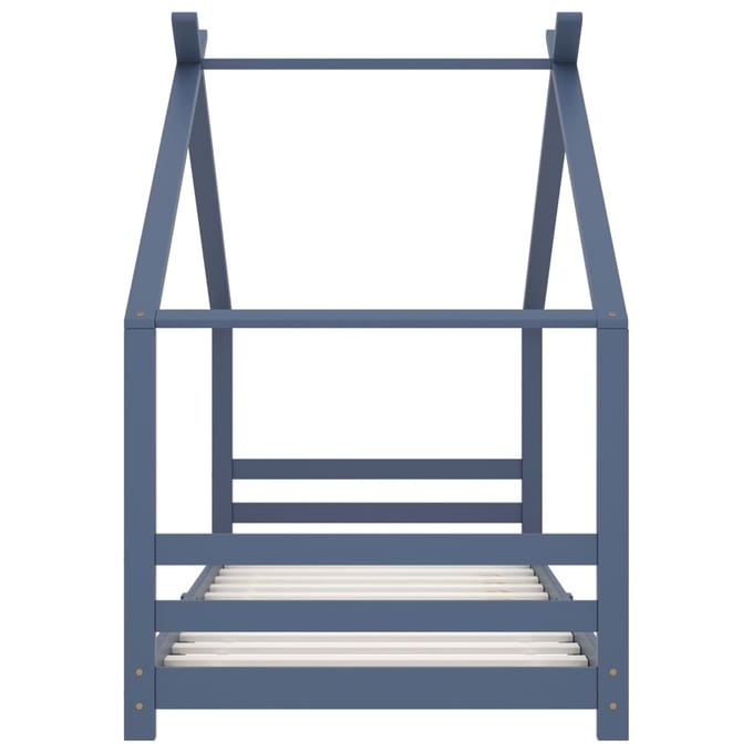 vidaXL - Kinderbedframe - massief - grenenhout - grijs - 90x200 - cm