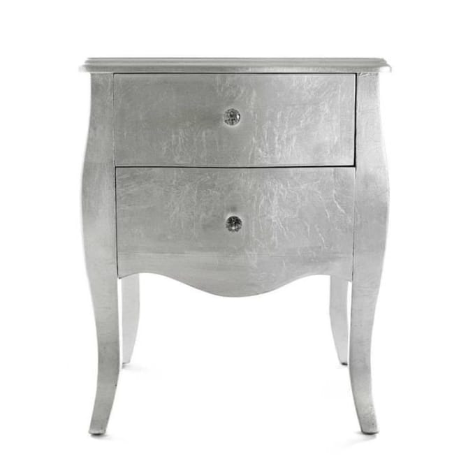 Table de chevet - NATACHA.B - Marika - Bois MDF - Argent - 2 tiroirs