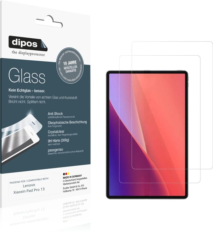 dipos – 2x Pantserfolie geschikt voor Lenovo Xiaoxin Pad Pro 13 | 9H Screenprotector