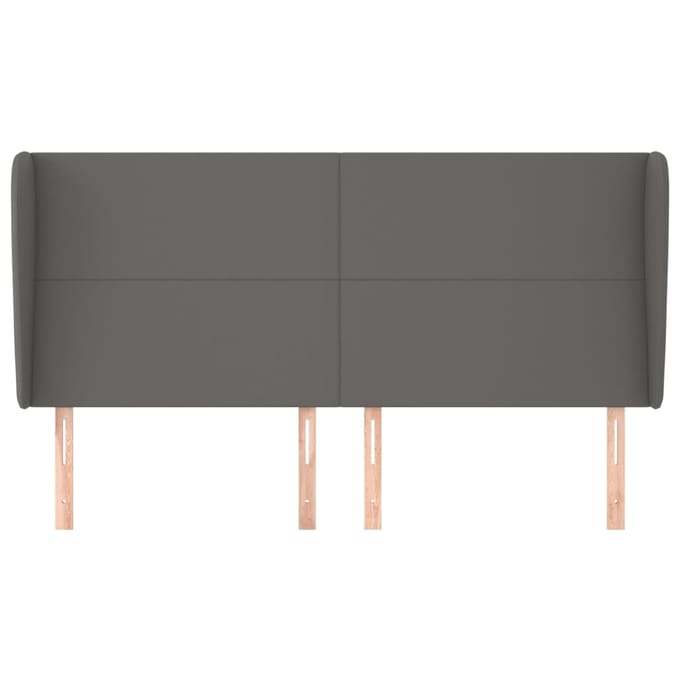 vidaXL - Hoofdbord - met - randen - 183x23x118/128 - cm - kunstleer - grijs
