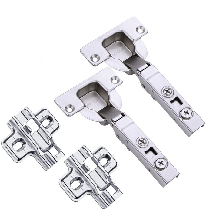 Dailygoody - Keuken Scharnier Set - Hydraulische Demper - Zilver