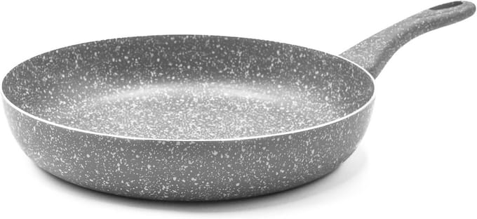 Antiaanbakpan met Aluminium Handgreep, Pietra Rara Bodem, 32 cm, Grijs