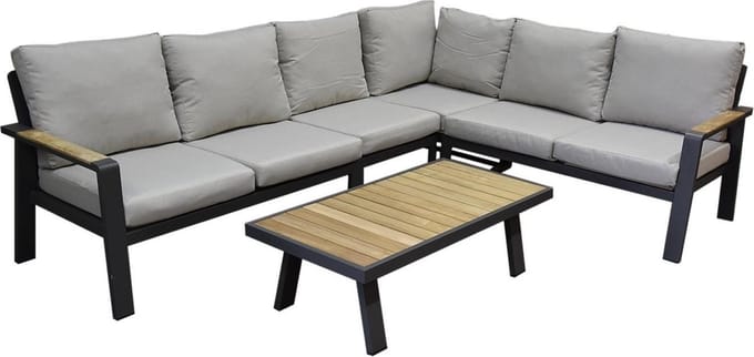 Lola hoek loungeset 5-delig aluminium antraciet