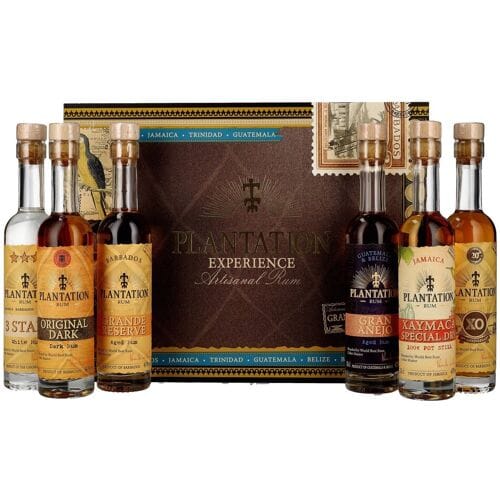 Plantage Rum Plantation EXPERIENCE BOX Artisanal Rum 41% Vol. 6x0,1l in geschenkverpakking