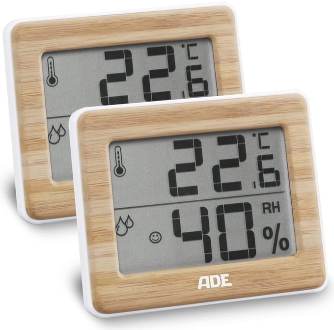 Digitale Thermometer en Hygrometer voor Binnengebruik | Vochtigheidsmeter met Bamboe Design