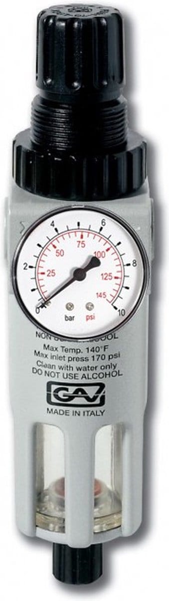 Drukregelaar met waterafscheider 1/4bin.dr.