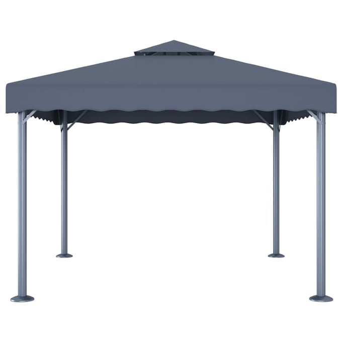 vidaXL - Prieel - 300x300 - cm - aluminium - antraciet