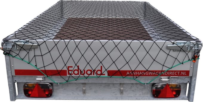 Elastisch aanhangernet - zwart - 1-2 x 2-3 meter - rekbaar maasnet - inclusief elastiek rondom - UV bestendig