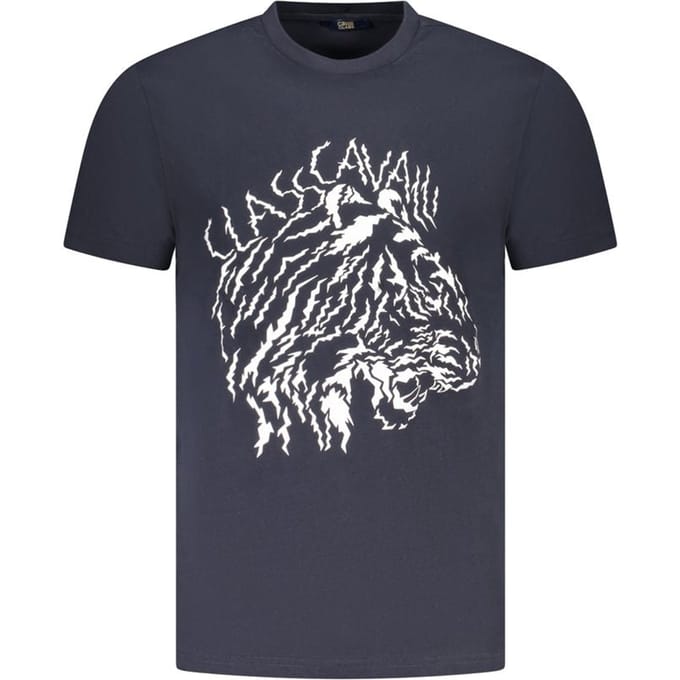 Cavalli Class Blauwe Katoenen T-shirt voor Heren