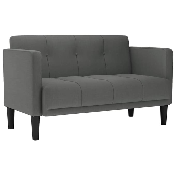 vidaXL - Loveseat - Bank - Donkergrijs - 111 - cm - Stof