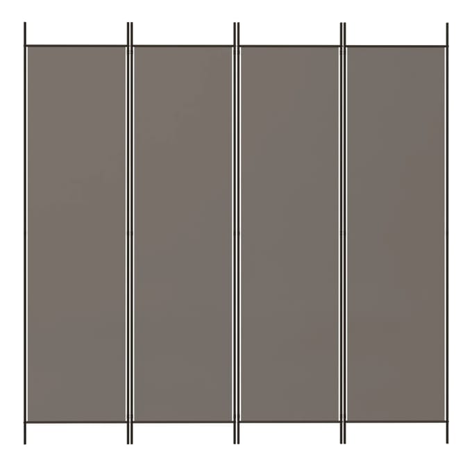 vidaXL - Kamerscherm - met - 4 - panelen - 200x200 - cm - stof - antracietkleurig