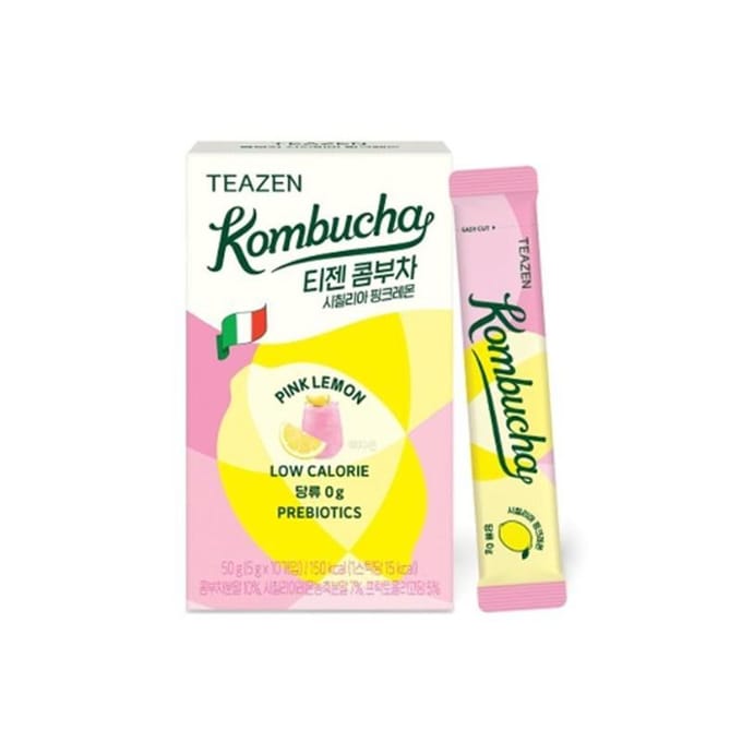Teazen Kombucha Sicilië Roze Citroen 5g (10 Opties) #20 sticks white