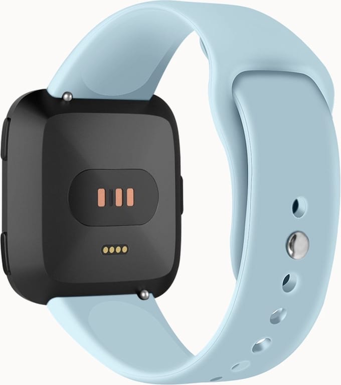Siliconen bandje - geschikt voor Fitbit Versa / Versa 2 - maat M/L - lichtblauw