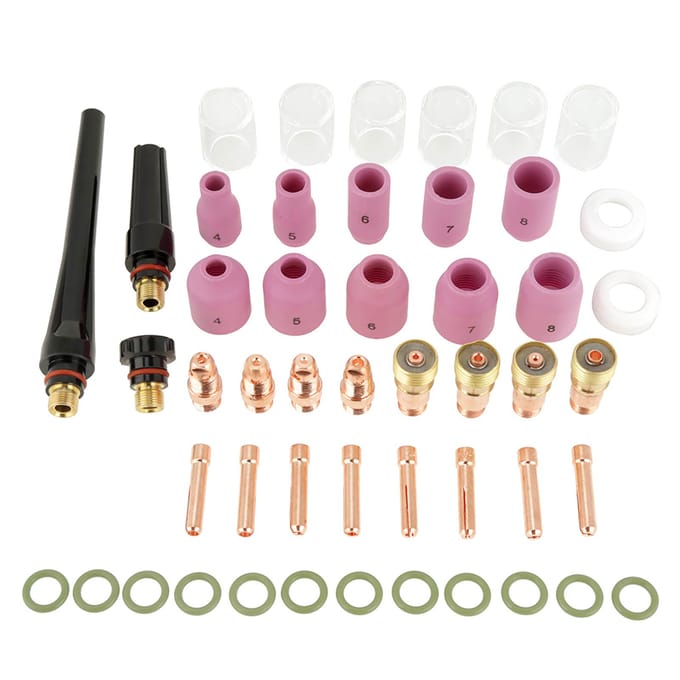 49-delige set Gaslens Alumina Mondstukken Cups Spantangen Accessoirekit voor Lastoorts