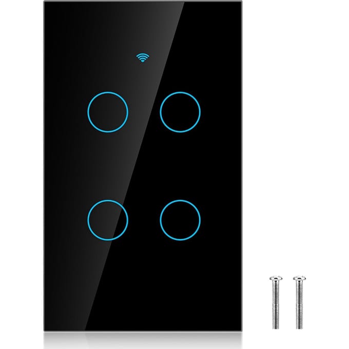 WiFi Touchscreen Schakelaar Enkele Cirkel voor 4?Weg AC black