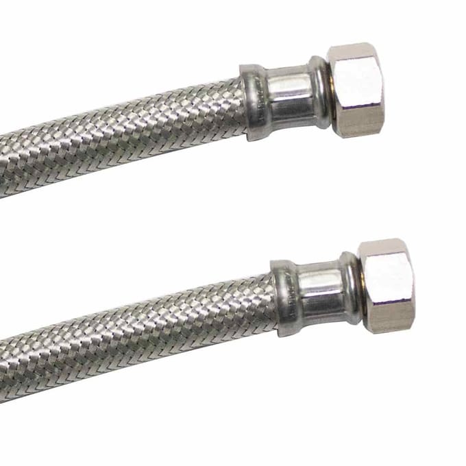 Flexibele waterslang 3/4 inch, DN13, RVS omvlechting, Drinkwater