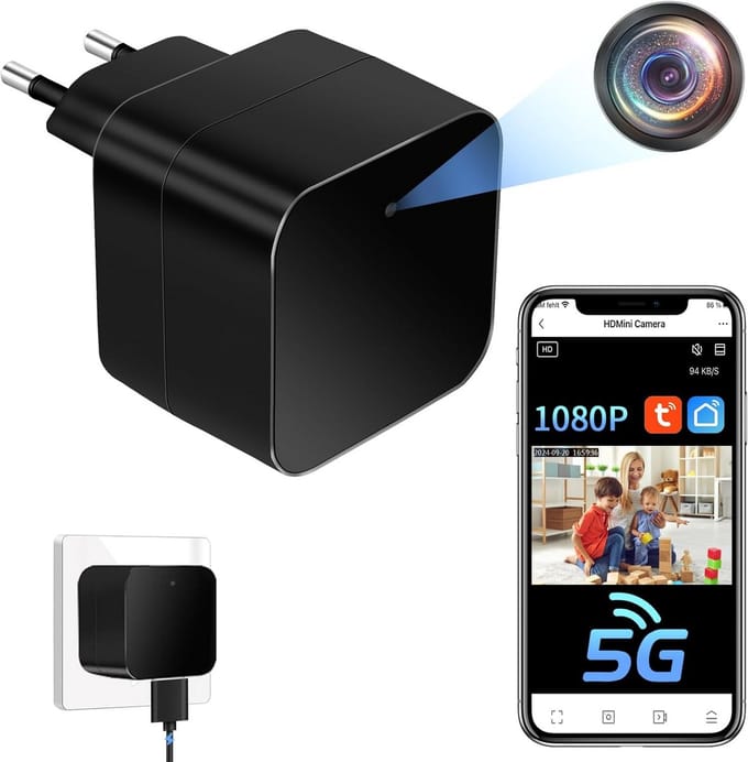 Verborgen Camera - Mini Beveiligingscamera - Huisbewaking - Bewegingsdetectie Meldingen - 1080P HD - Zwart