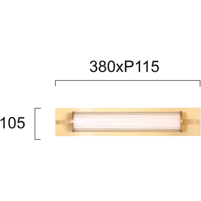 Viokef LED wandlamp Frida, glas, wit/goud, buisvormig