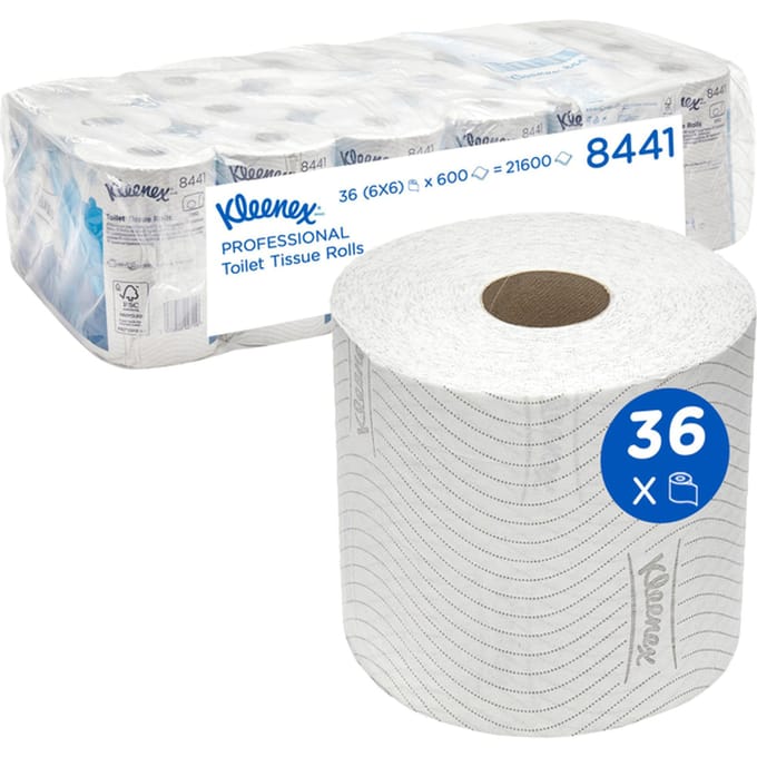 Kleenex - Toiletpapier kleenex 8441 2-laags 600vel wit