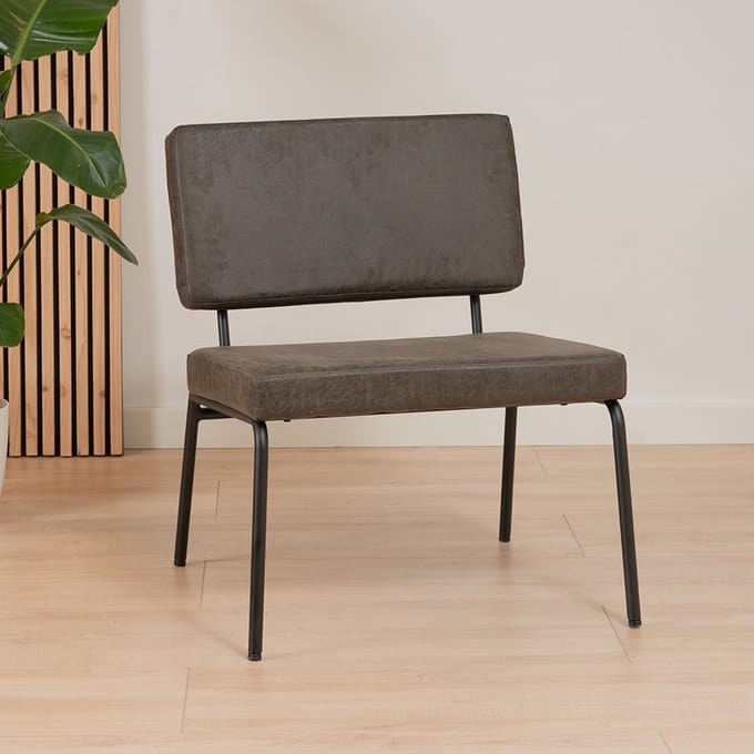 Bronx71® Industriële fauteuil Espen antraciet eco-leer
