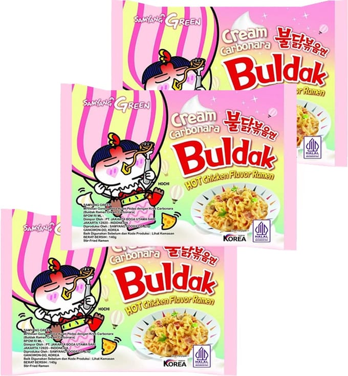 Samyang Buldak Cream Carbonara noodles 3 pack